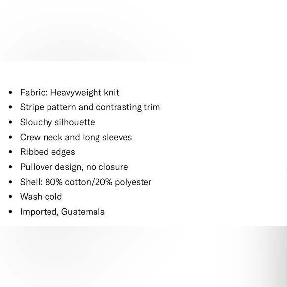 Closeout!▪️NWT Free People Classic Striped Pullover Sweatshirt Blk/Wht - Picture 8 of 9